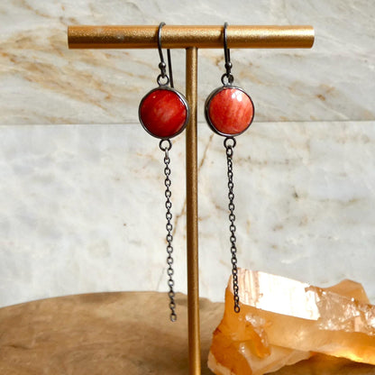 Spiny Oyster Chain Earrings | Sterling Silver