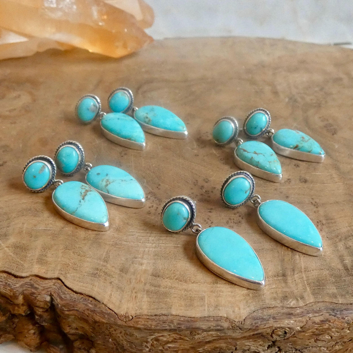 Turquoise Post Drop Earrings | Sterling Silver | Choose Your Pair