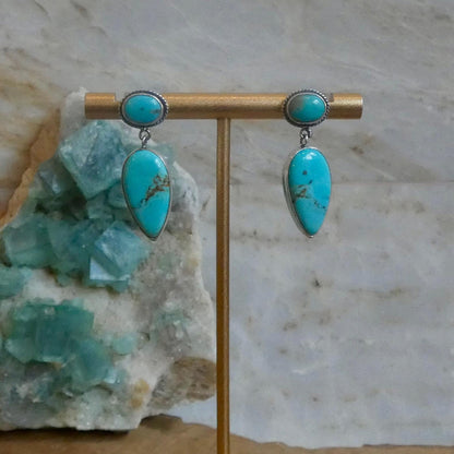 Turquoise Post Drop Earrings | Sterling Silver | Choose Your Pair