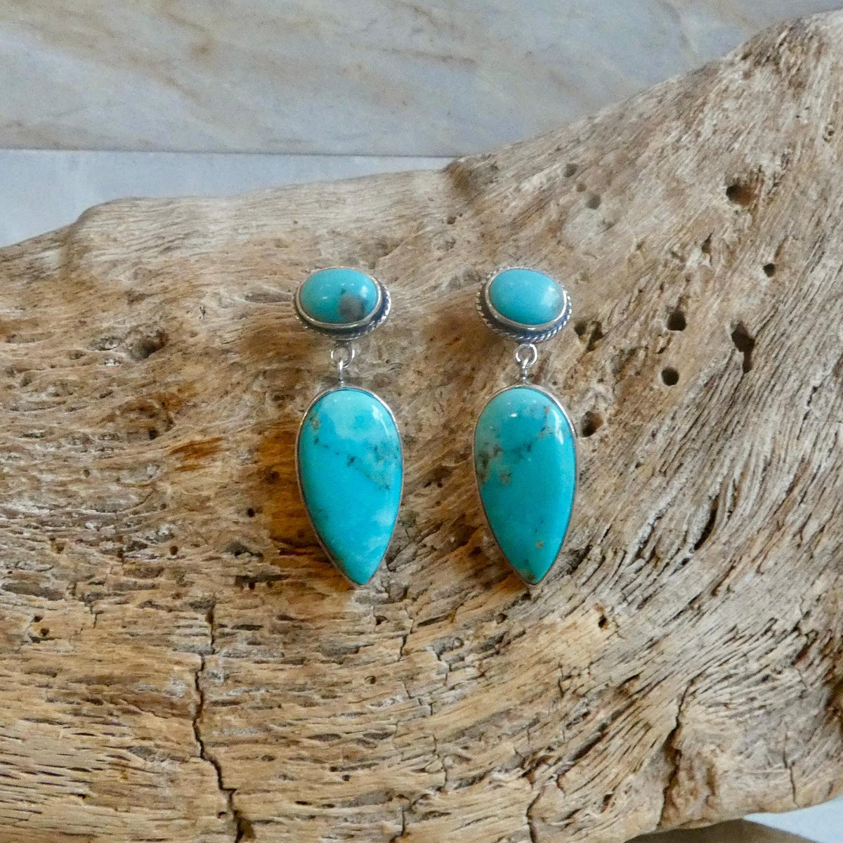 Turquoise Post Drop Earrings | Sterling Silver | Choose Your Pair