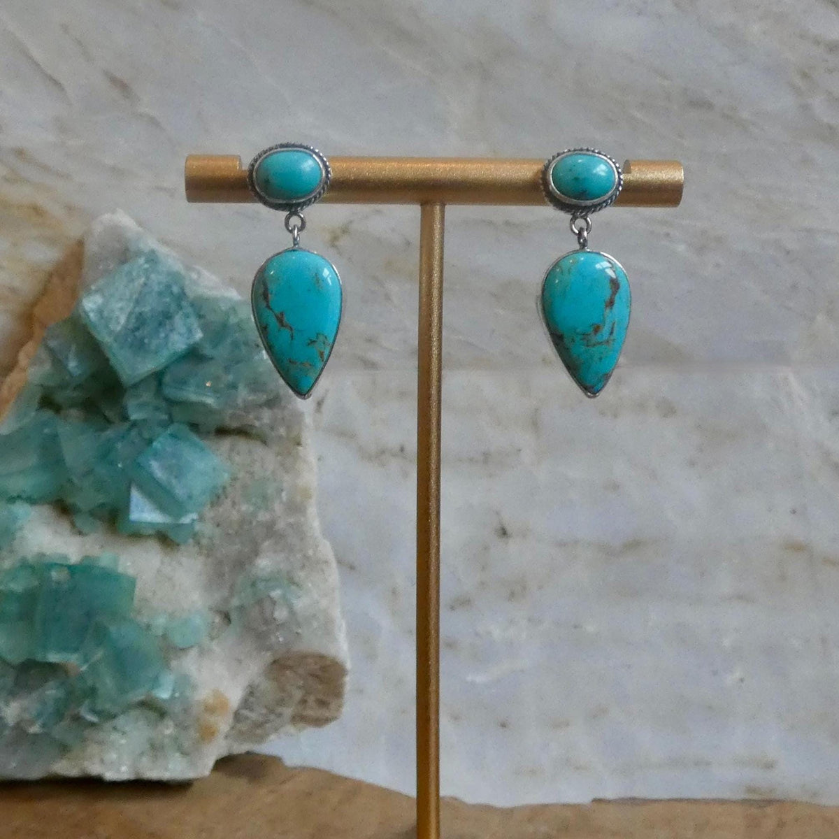 Turquoise Post Drop Earrings | Sterling Silver | Choose Your Pair
