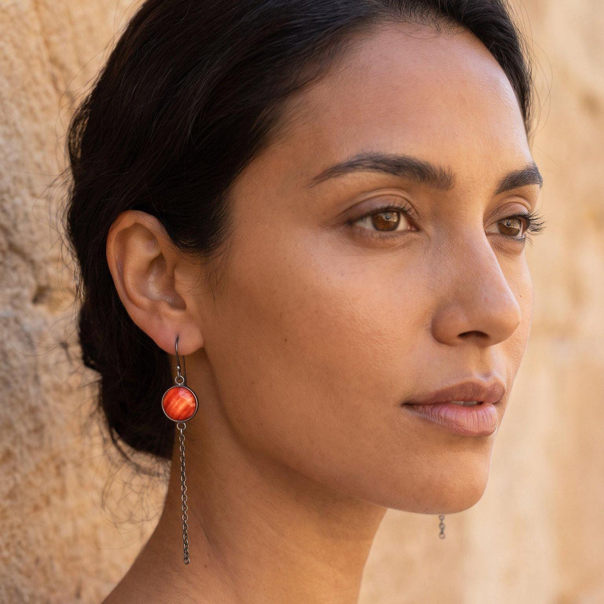 Spiny Oyster Chain Earrings | Sterling Silver