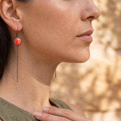 Spiny Oyster Chain Earrings | Sterling Silver