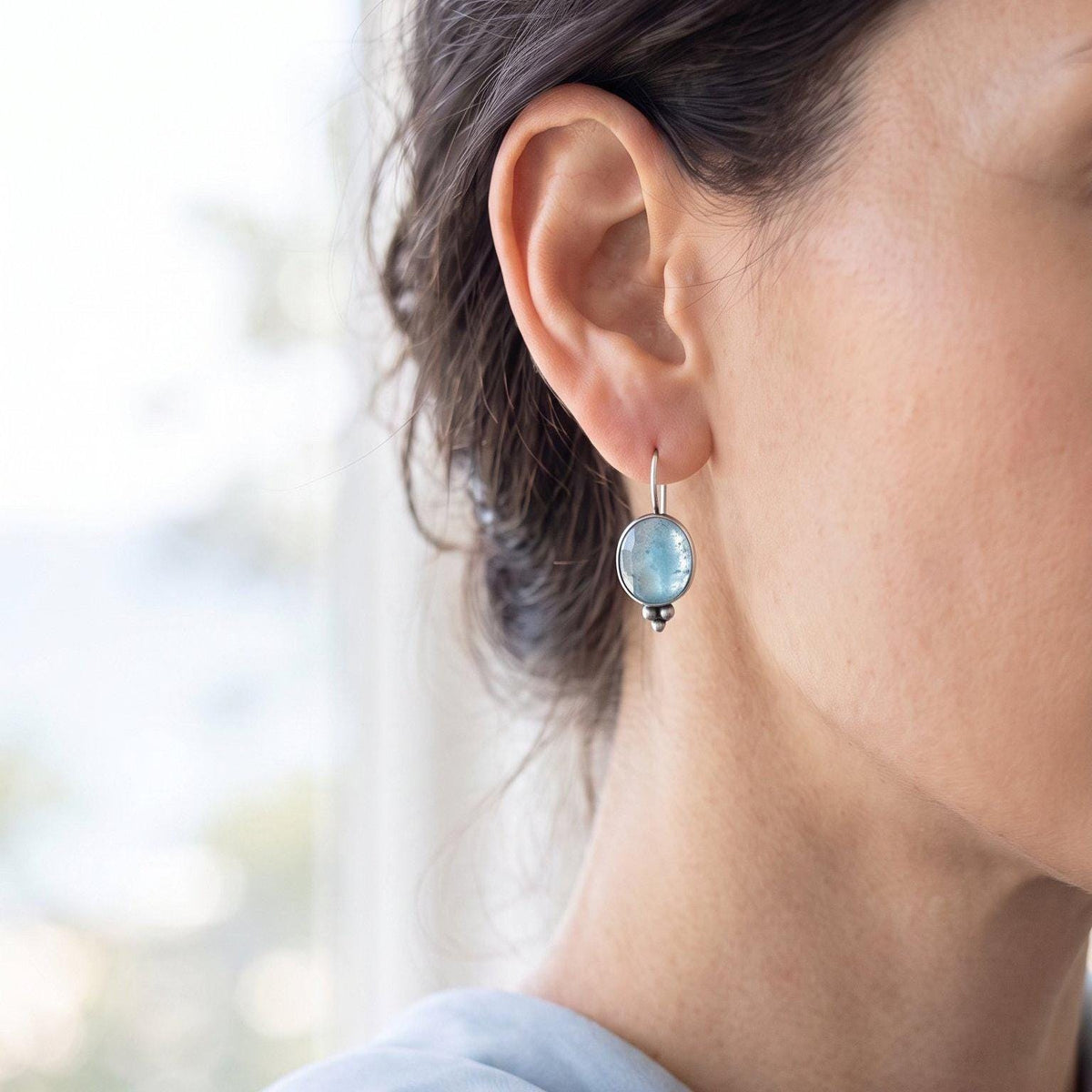 Aquamarine Piper Earrings | Sterling Silver
