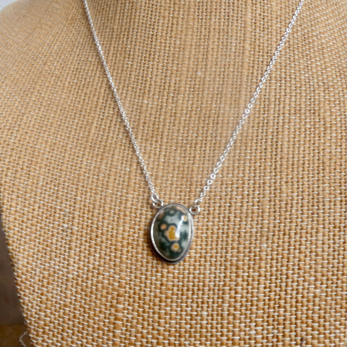 Ocean Jasper Fixed Pendant Necklace | Sterling Silver | Choose Your Piece