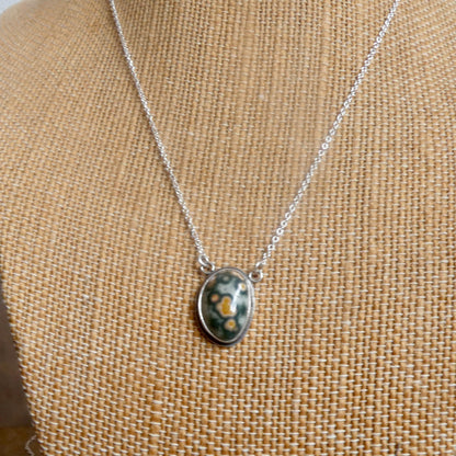Ocean Jasper Fixed Pendant Necklace | Sterling Silver | Choose Your Piece