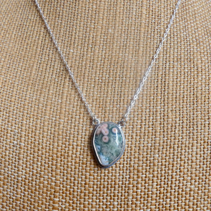 Ocean Jasper Fixed Pendant Necklace | Sterling Silver | Choose Your Piece