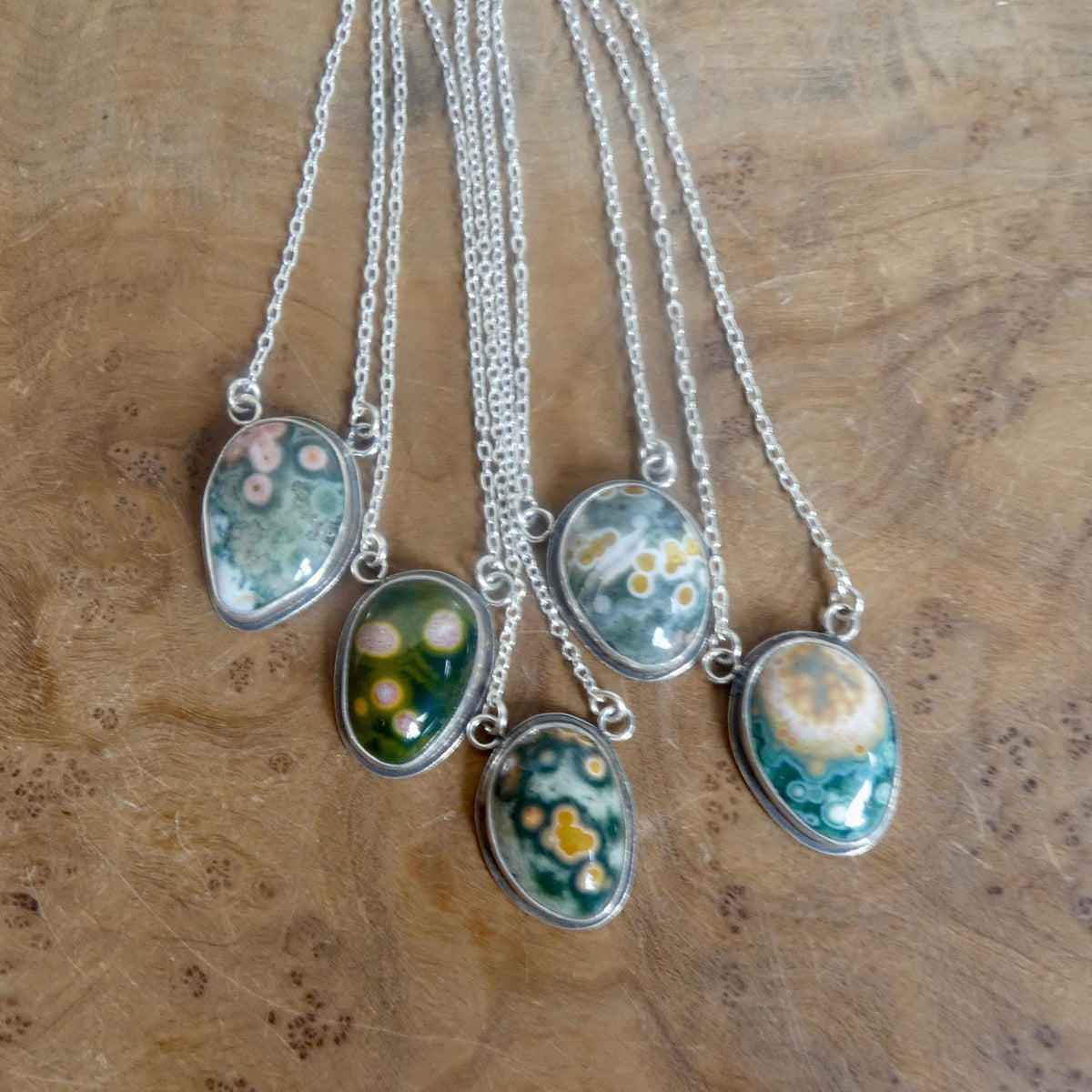 Ocean Jasper Fixed Pendant Necklace | Sterling Silver | Choose Your Piece