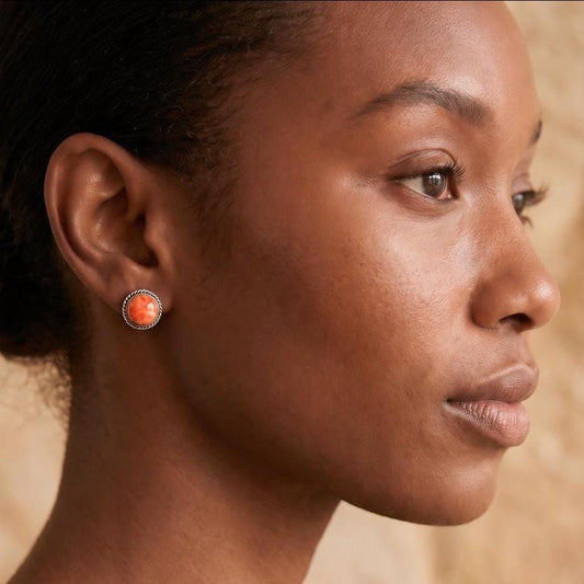 Spiny Oyster Post Earrings | Sterling Silver