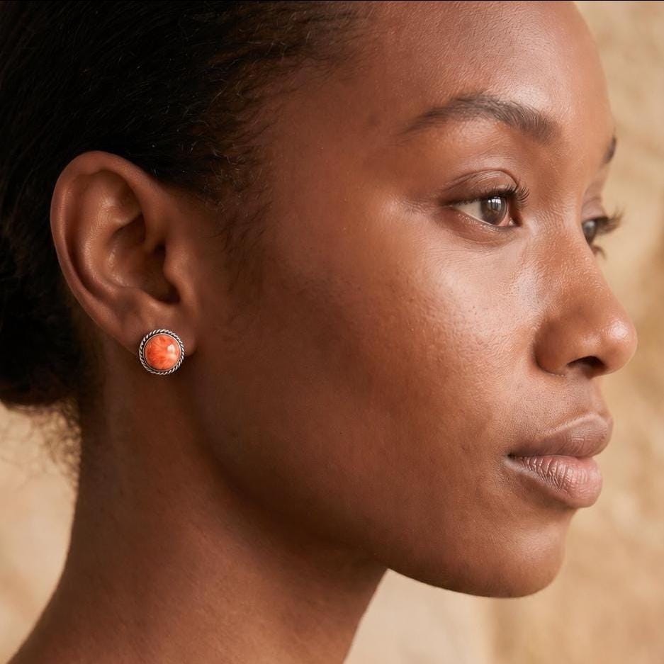 Spiny Oyster Post Earrings | Sterling Silver