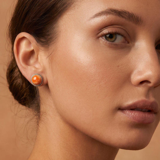 Spiny Oyster Post Earrings | Sterling Silver