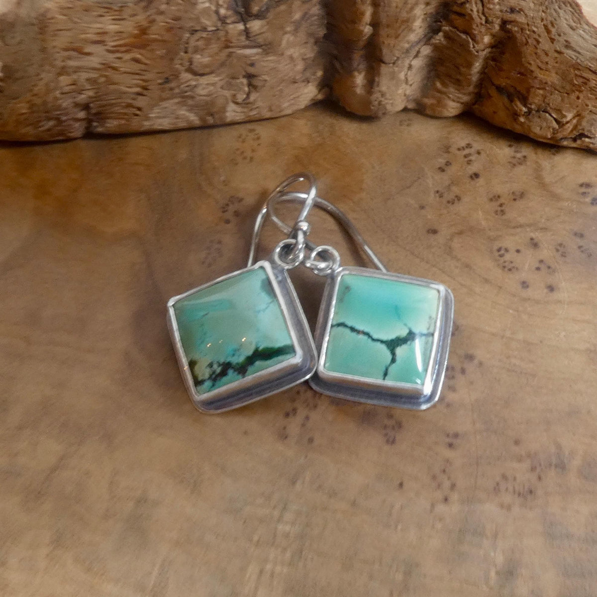 American Turquoise Drop Earrings | Sterling Silver | Old Stock Turquoise