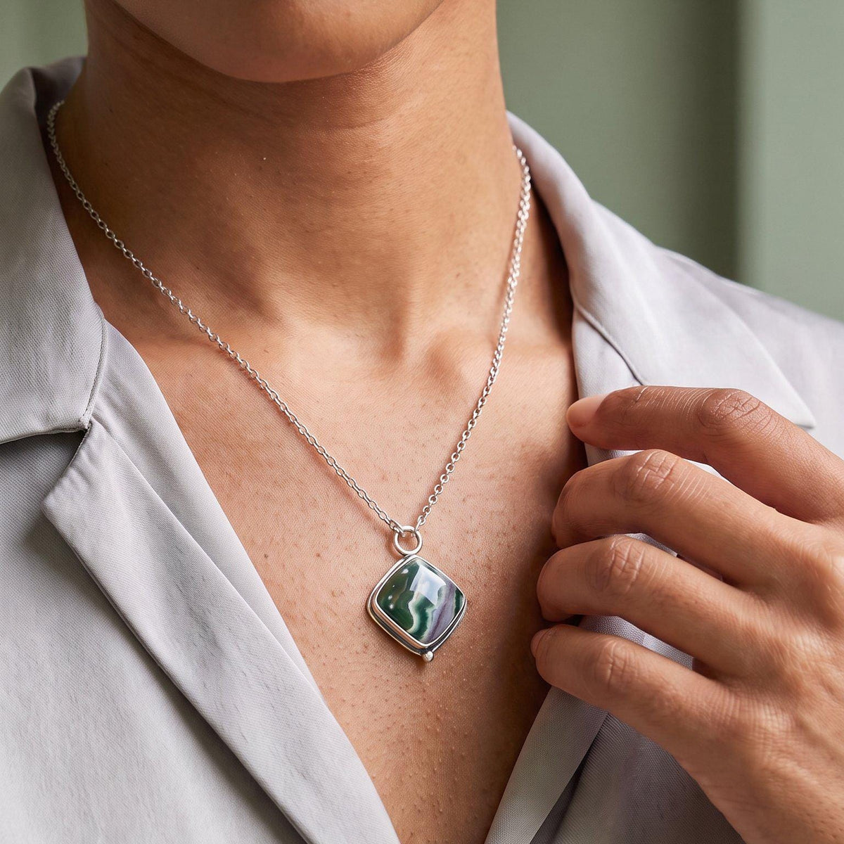 Ocean Jasper Orbs Eye Pendant | Sterling Silver | Choose Your Stone