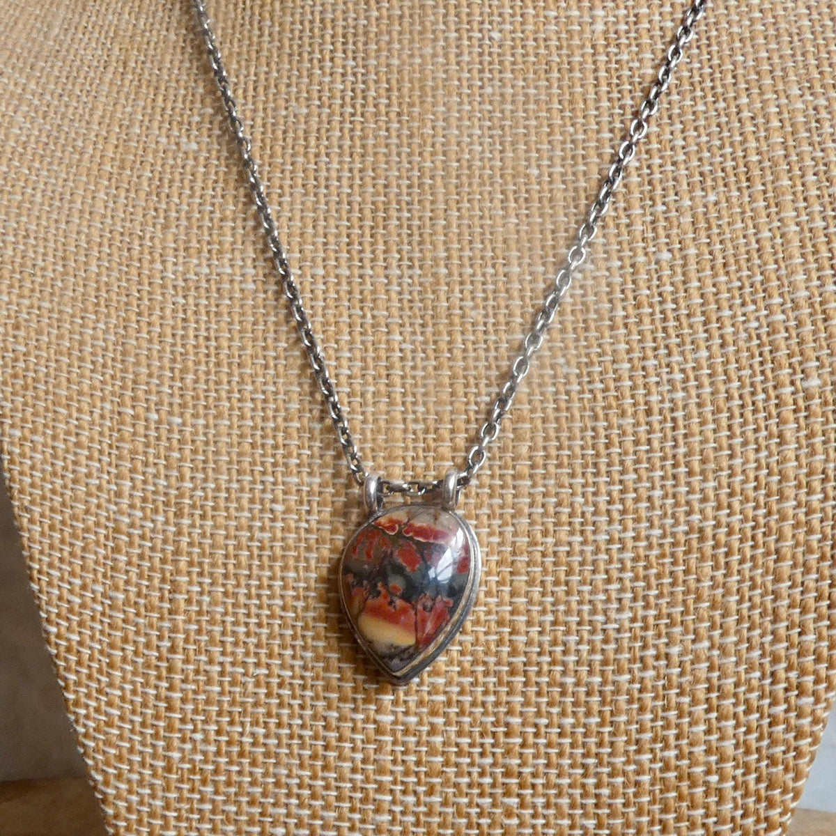 Red Creek Jasper Pendant Necklace | Sterling Silver