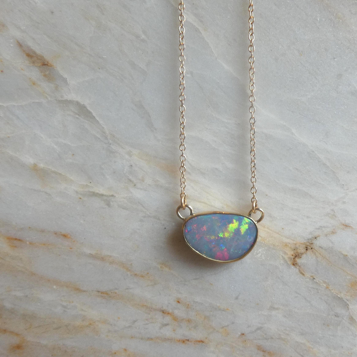 Opal Necklace | 14 KT Gold