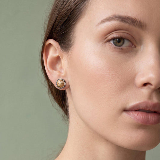 Picture Jasper Traditional Posts | Sterling Silver