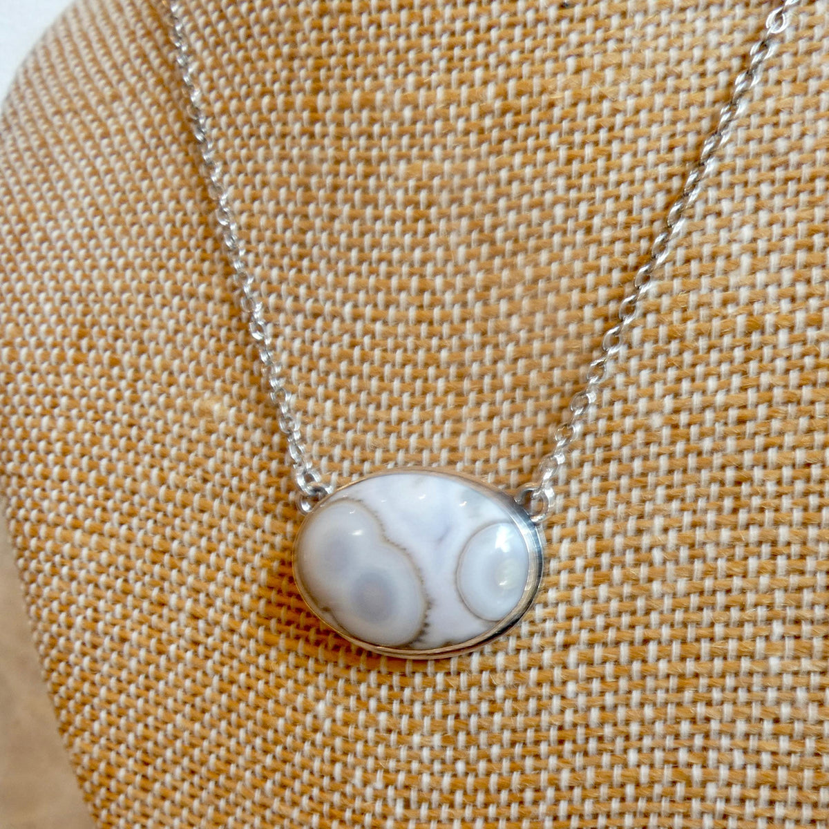 Ocean Jasper East-West Pendant Necklace | Sterling Silver | 18X24 Stone
