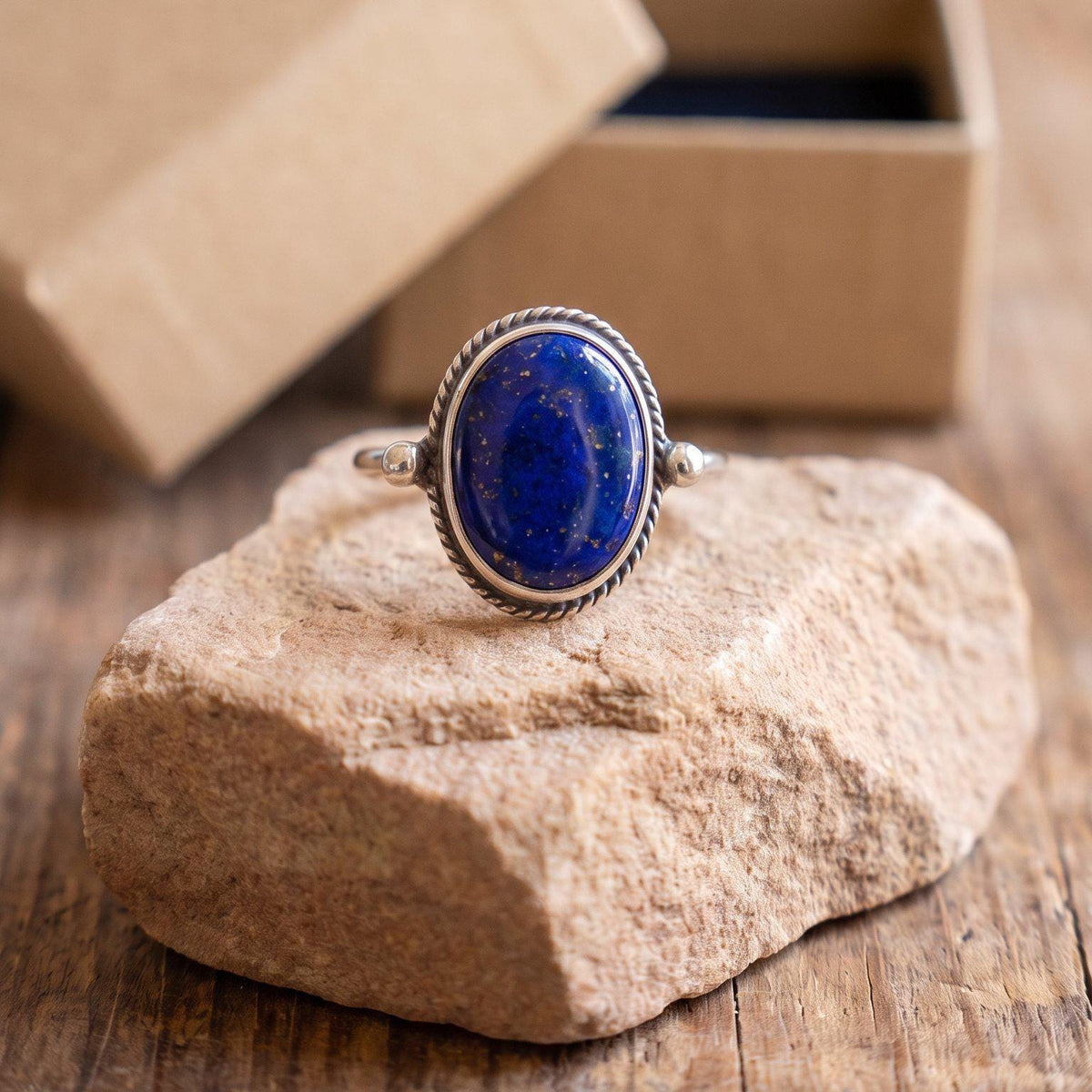 Lapis Lazuli Delica Ring | Sterling Silver