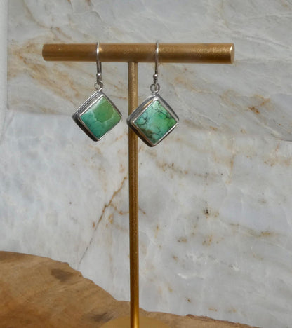 American Turquoise Drop Earrings | Sterling Silver | Old Stock Turquoise
