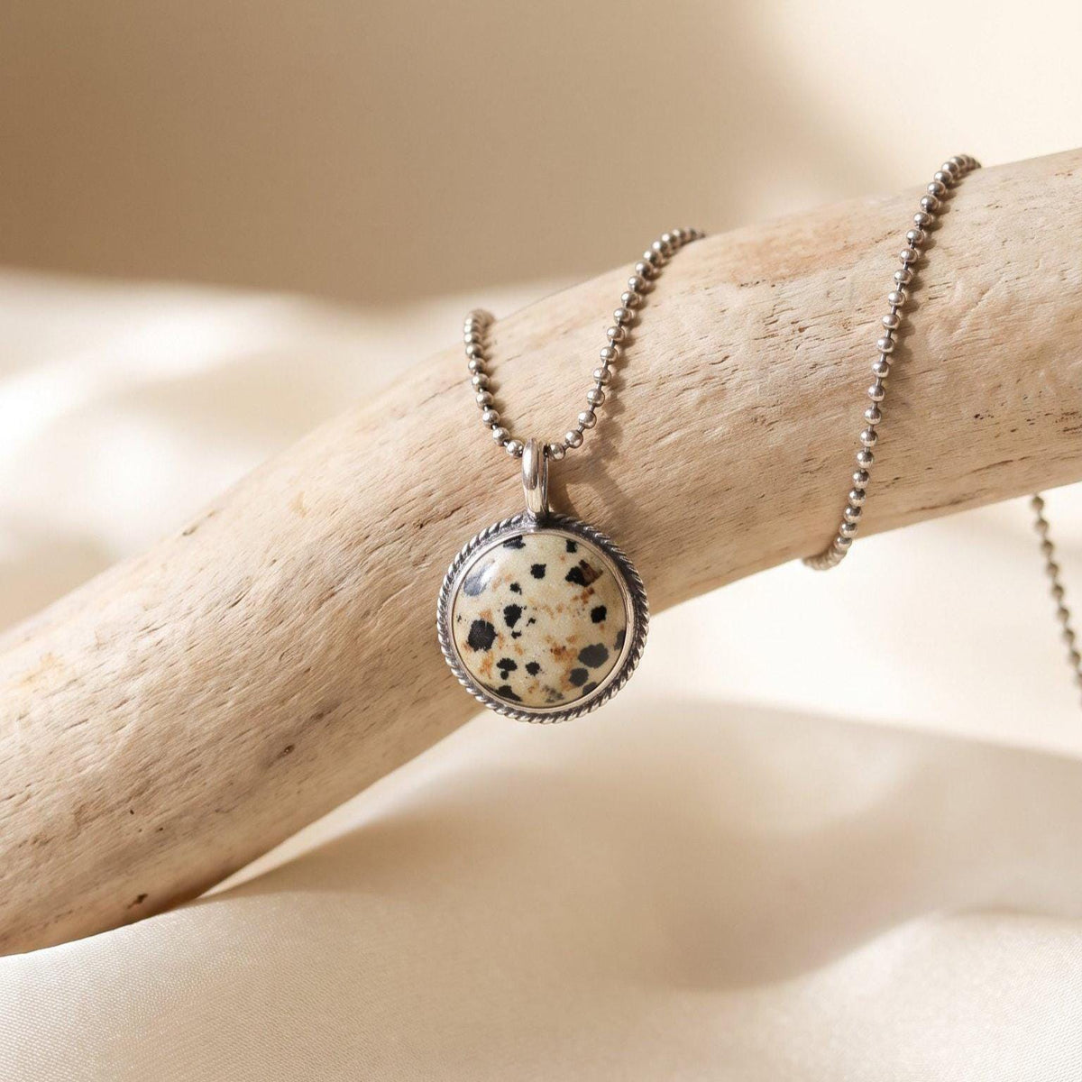 Dalmatian Jasper Pendant Charm | Sterling Silver