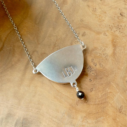 Abalone Y Pendant with Black Tourmaline | Sterling Silver