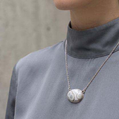 Ocean Jasper East-West Pendant Necklace | Sterling Silver | 18X24 Stone