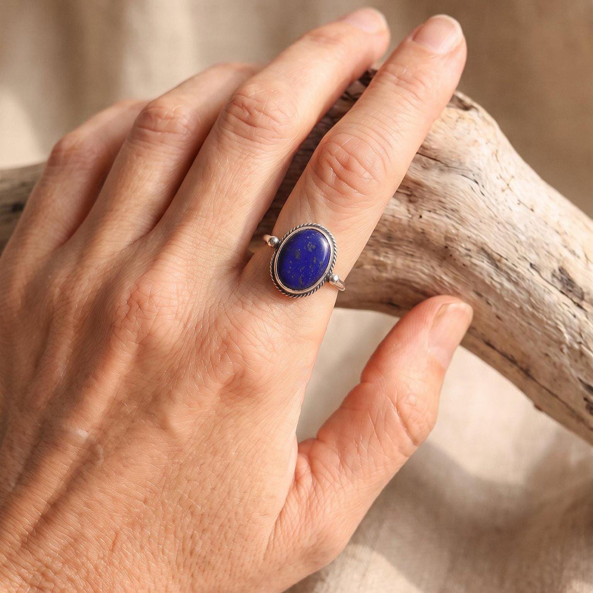 Lapis Lazuli Delica Ring | Sterling Silver