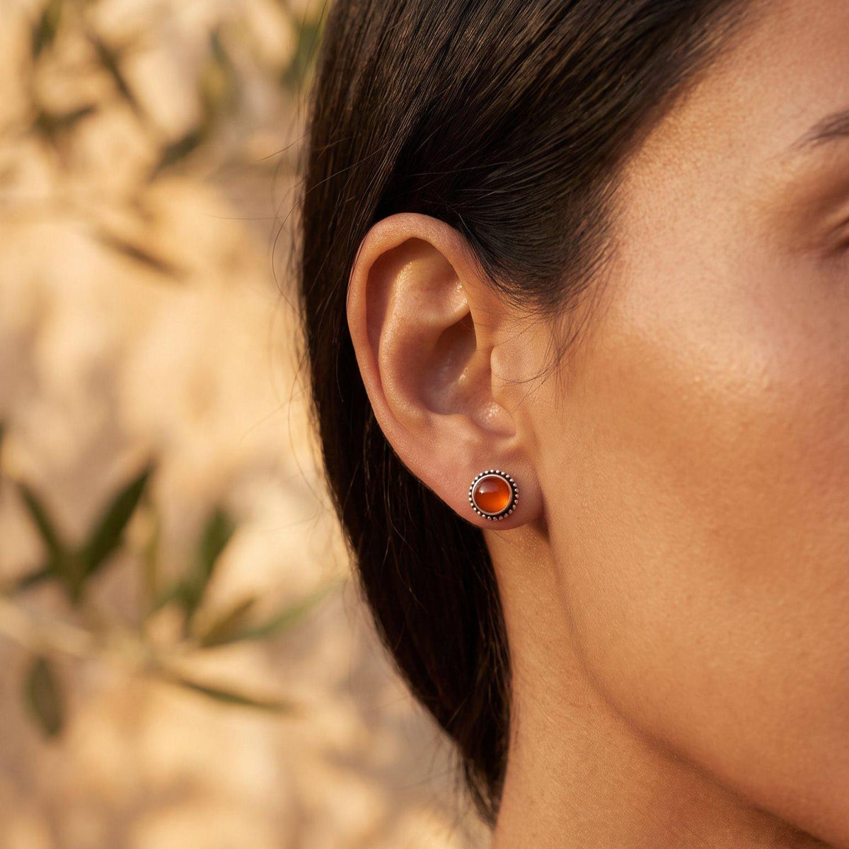 Carnelian Posts | Sterling Silver | 7mm Stone
