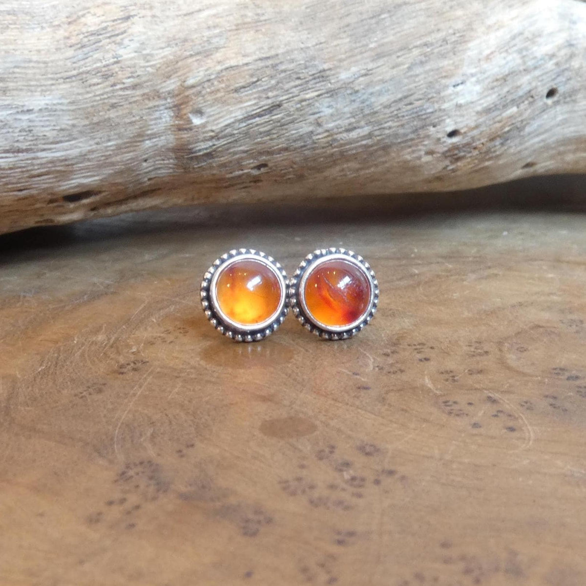 Carnelian Posts | Sterling Silver | 7mm Stone