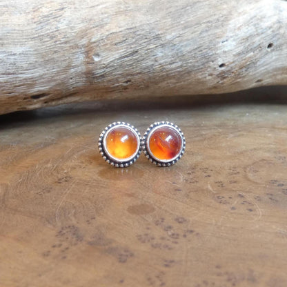Carnelian Posts | Sterling Silver | 7mm Stone