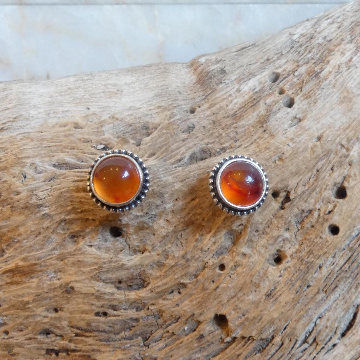 Carnelian Posts | Sterling Silver | 7mm Stone