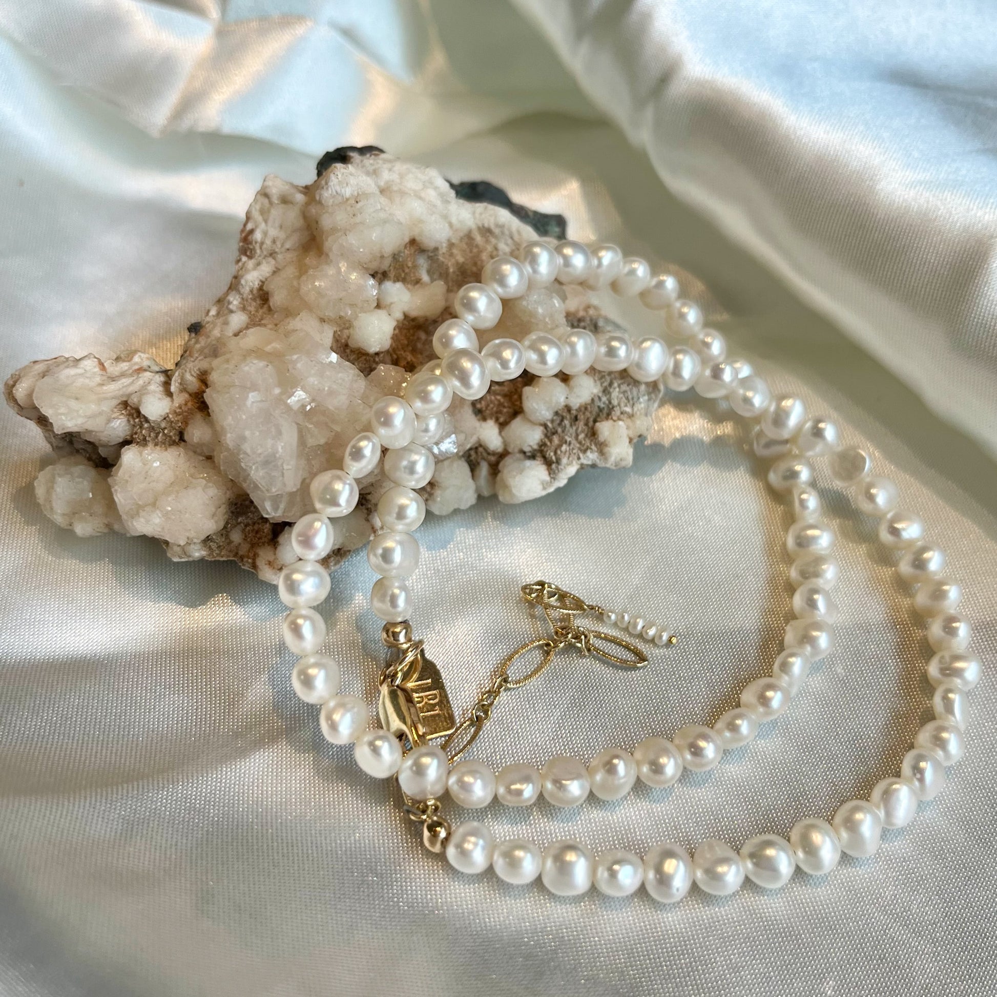 Freshwater Nugget Pearl Choker - Adjustable Size - Choose Your Length and Metal - Handcrafted Sterling Silver Jewelry by Linda Blackbourn