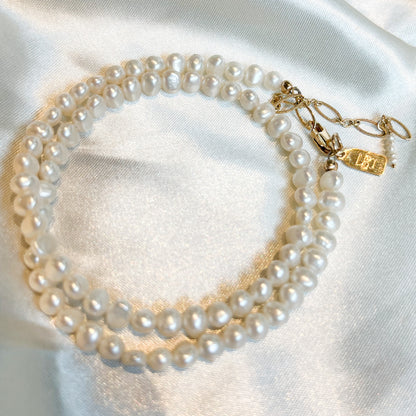 Freshwater Nugget Pearl Choker - Adjustable Size - Choose Your Length and Metal - Handcrafted Sterling Silver Jewelry by Linda Blackbourn