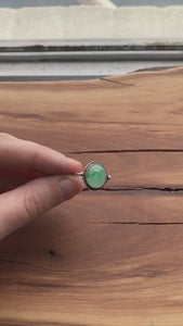 Green Jade Ring - Delica Ring - Unique Silversmith Ring - .925 Sterling Silver