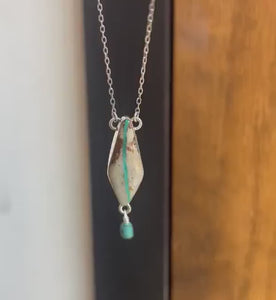 Royston Ribbon Turquoise Pendant Necklace – Sterling Silver, Kite Turquoise Drop