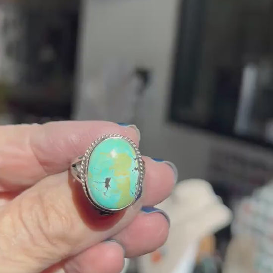 Sterling Silver Turquoise Ring - Boho Silversmith Design