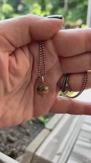 Picture Jasper Pendant - Sweetheart Necklace - .925 Sterling Silver - Picture Jasper Necklace