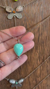 Custom Turquoise Pendant - Pear Shaped - Silversmith