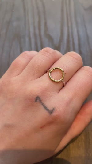 The Balance Ring - Mixed Metal Ring - 14 KT Solid Gold Ring