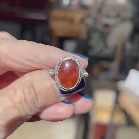 Hessonite Garnet Lasso Ring - .925 Sterling Silver - Silversmith