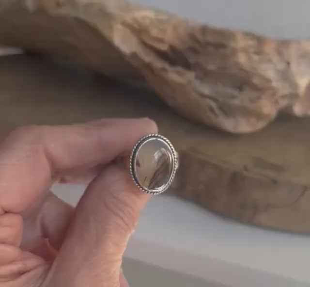 Custom Montana Agate Boho Ring -  .925 Sterling Silver - Choose Your Stone