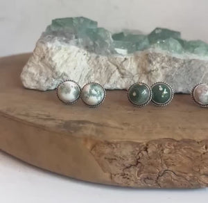 Choose Your Pair - Ocean Jasper Sterling Silver Studs - Silversmith Post Earrings