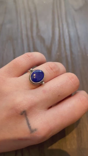 Blue Lapis Ring size 6 - Silversmith Ring - Feminine Jewelry