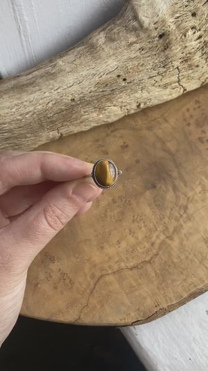 Tigers Eye Delica Ring - 925 Sterling Silver - Silversmith