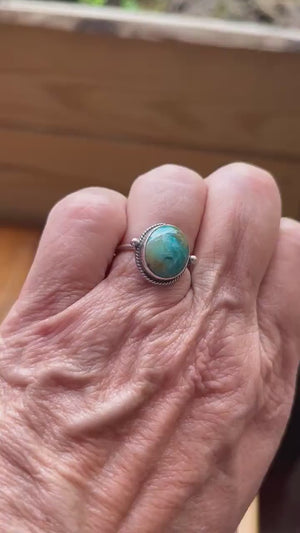 Blue Opal Delica Ring -  Silversmith Ring - Sterling Silver