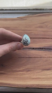 Amazonite Sterling Silver Boho Ring – Mint Stone Statement Jewelry