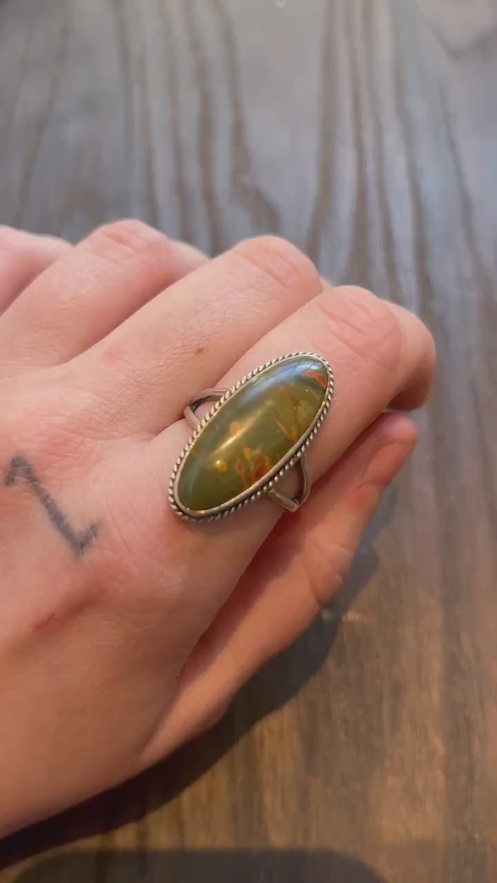Red Creek Jasper Boho Ring - Sterling Silver - Choose Your Stone - Custom Ring
