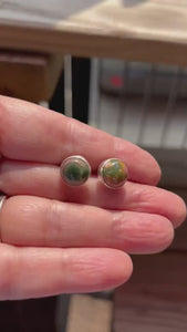 Ocean Jasper Sterling Silver Studs - Silversmith Post Earrings