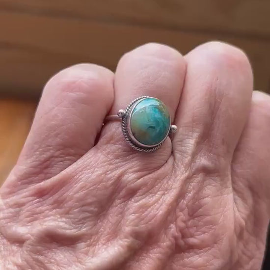 Blue Opal Delica Ring -  Silversmith Ring - Choose Your Stone