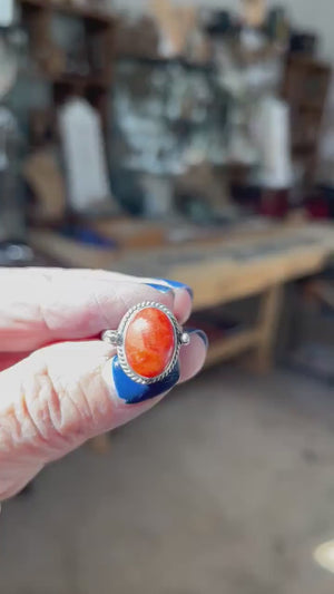 Spiny Oyster Delica Ring - Spiny Oyster Ring - Spiny Oyster - Sterling Silver Ring